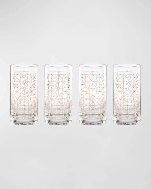 Tuscany Golden Dust Hiball Glasses, Set of 4
